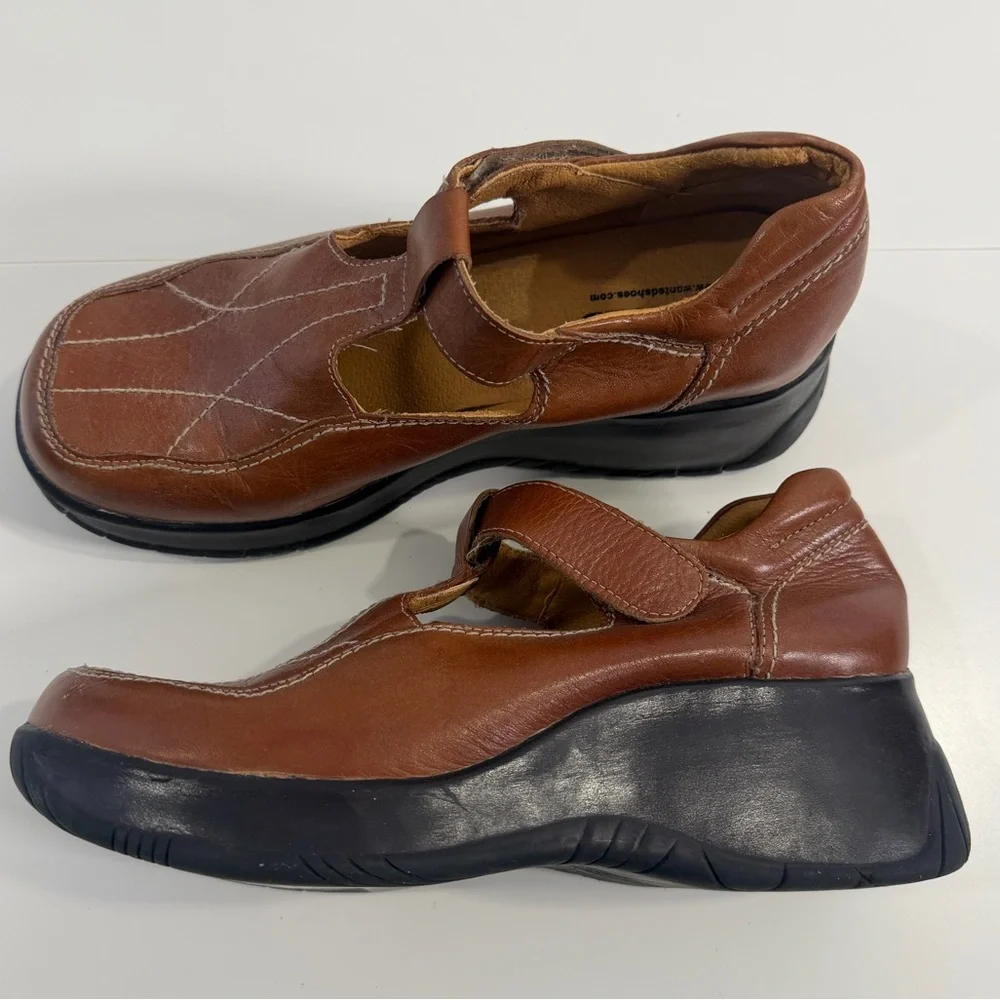 WANTED Vintage 90s Brown Leather Mary Jane Comfort‎ Shoe 8.5
